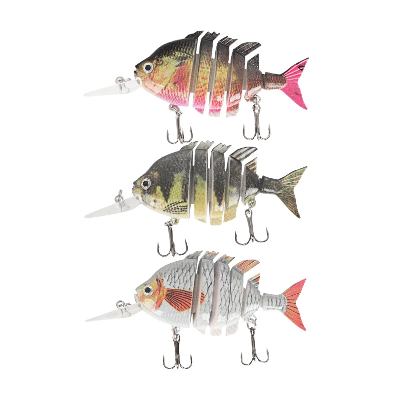 Multi Jointed Wobbler Fishing Lure 10cm 14g Artificial Hard Fishing Bait 6 Segments Bionic Long Tongue Tilapia Swimbait For Bass