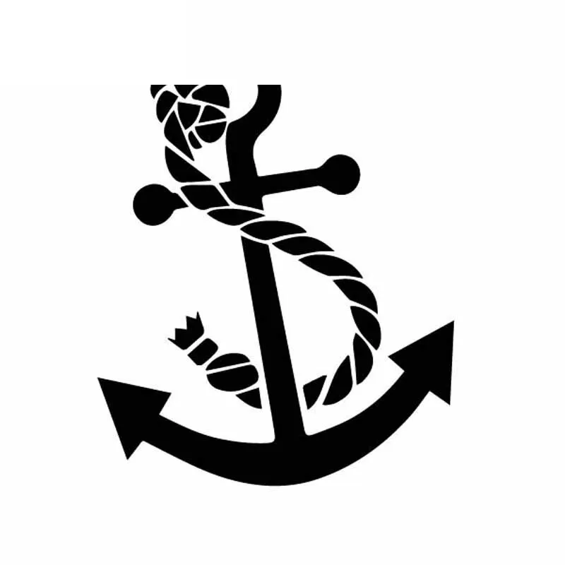 Car Sticker Dazzling Anchor PVC Decal Sea Boat Rubber Boat Boat Canoe Yacht Car Sticker Cover Scratch Black/white, 15cm*12cm