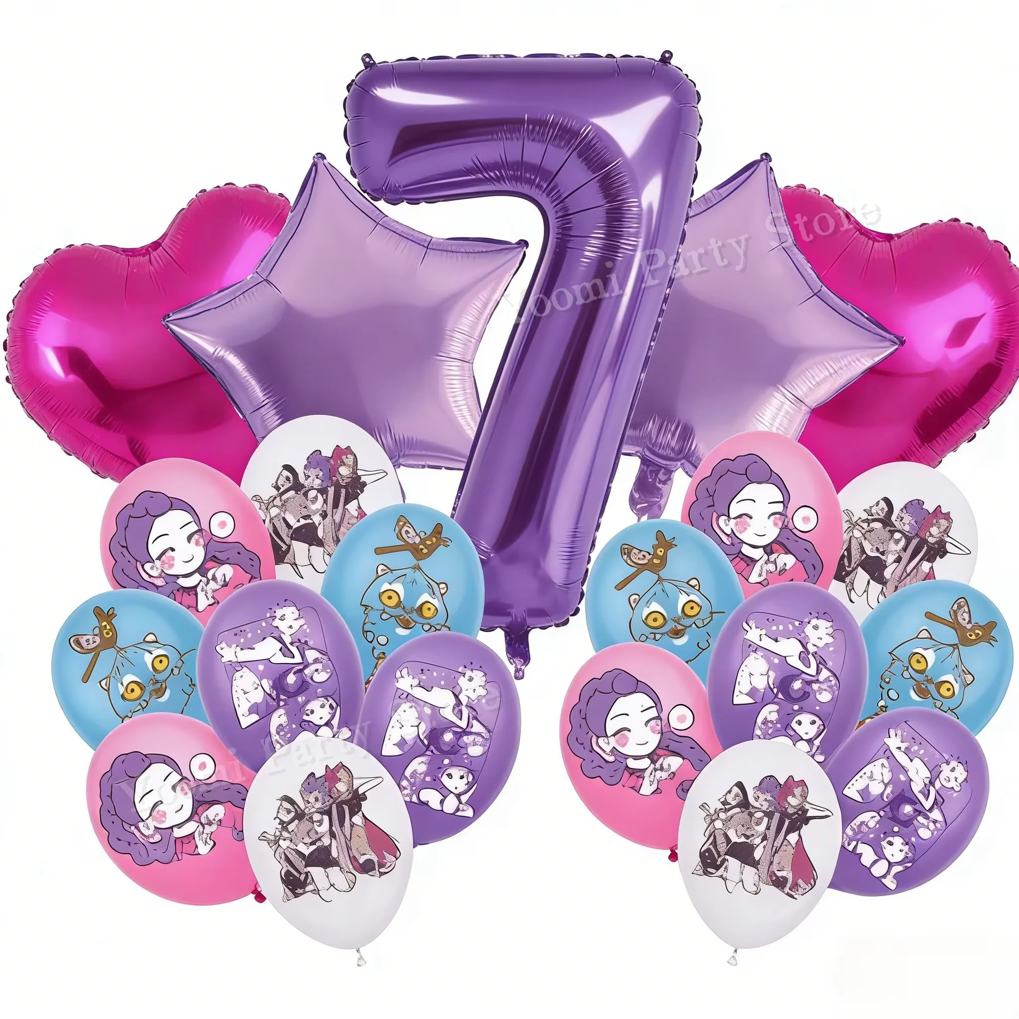 Geburtstagsparty-Dekorationsset Cartoon-Film-Mädchen Motiv Teller Becher Servietten Luftballons Baby-Shower-Party Geschenk – Detail 22