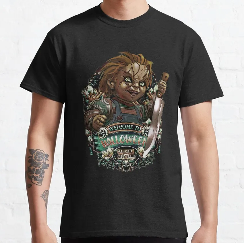 Chucky Child's Play Graphic T-Shirt Killer Doll Unisex Tee 0126 Cotton Short Sleeve Cult Slasher Horror Halloween Casual Tops
