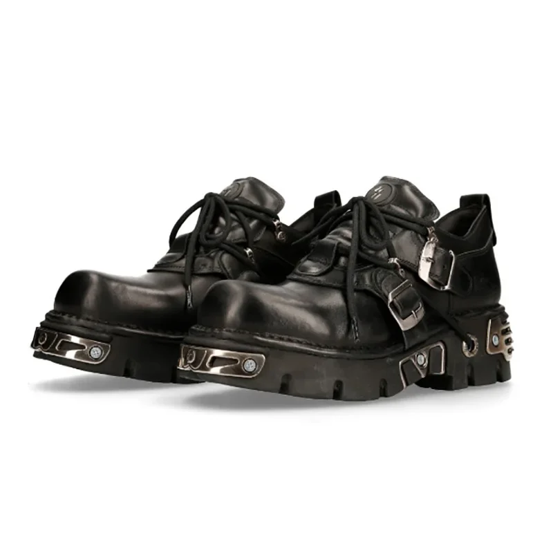 

Punk Style Chunky Sneakers Women Gothic Lolita Shoe Metal Decor Lace Up Casual Shoes 6CM Thick Sole Flats Shoes Platform Trainer