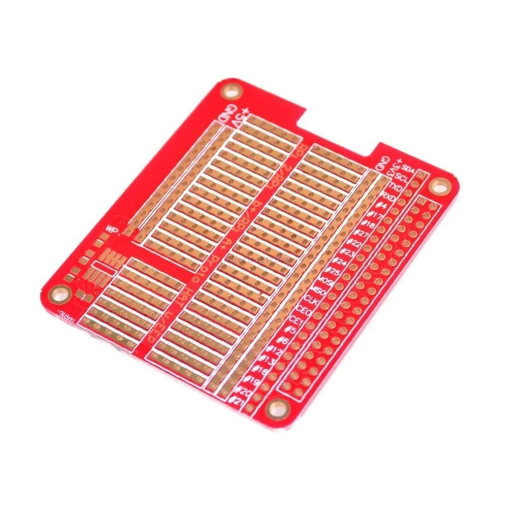 DIY Proto HAT Shield for for Raspberry Pi 2 Model B / B+ / A+ ( Red)
