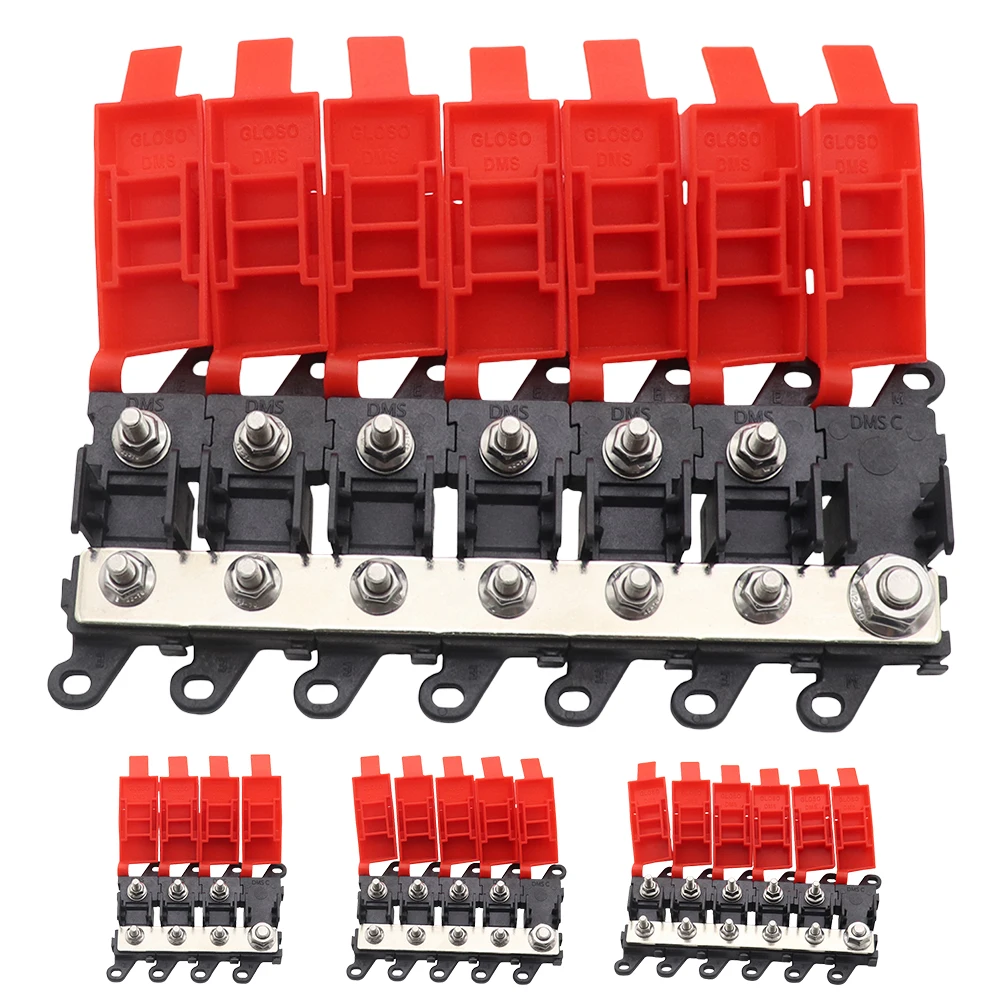 3/4/5/6 Way Car Midi Fuse Box Block Holder 200A Multi-Pole Fuse Block Bolt On Fuse Type Power Distribution for Car Truck RV