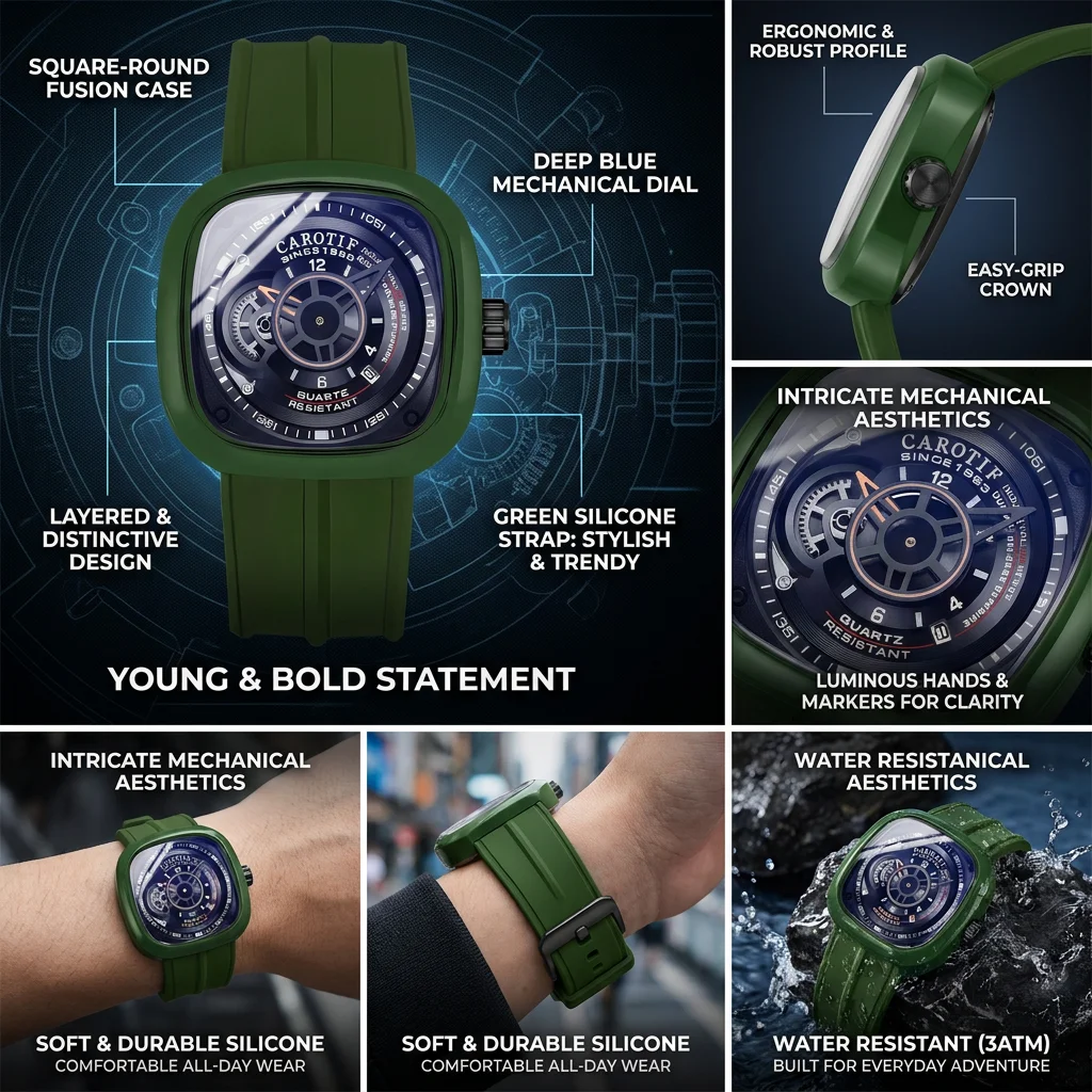 1 個メンズブルーダイヤル合金ストラップヴィンテージファッシ - Open Heart Watch のレビューと価格