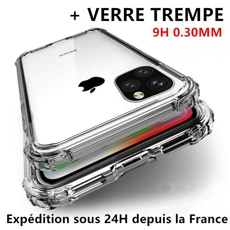 Coque Antichoc + Verre Trempé pour iPhone 17 Pro 16 17e 15 14 13 12 11 Protection