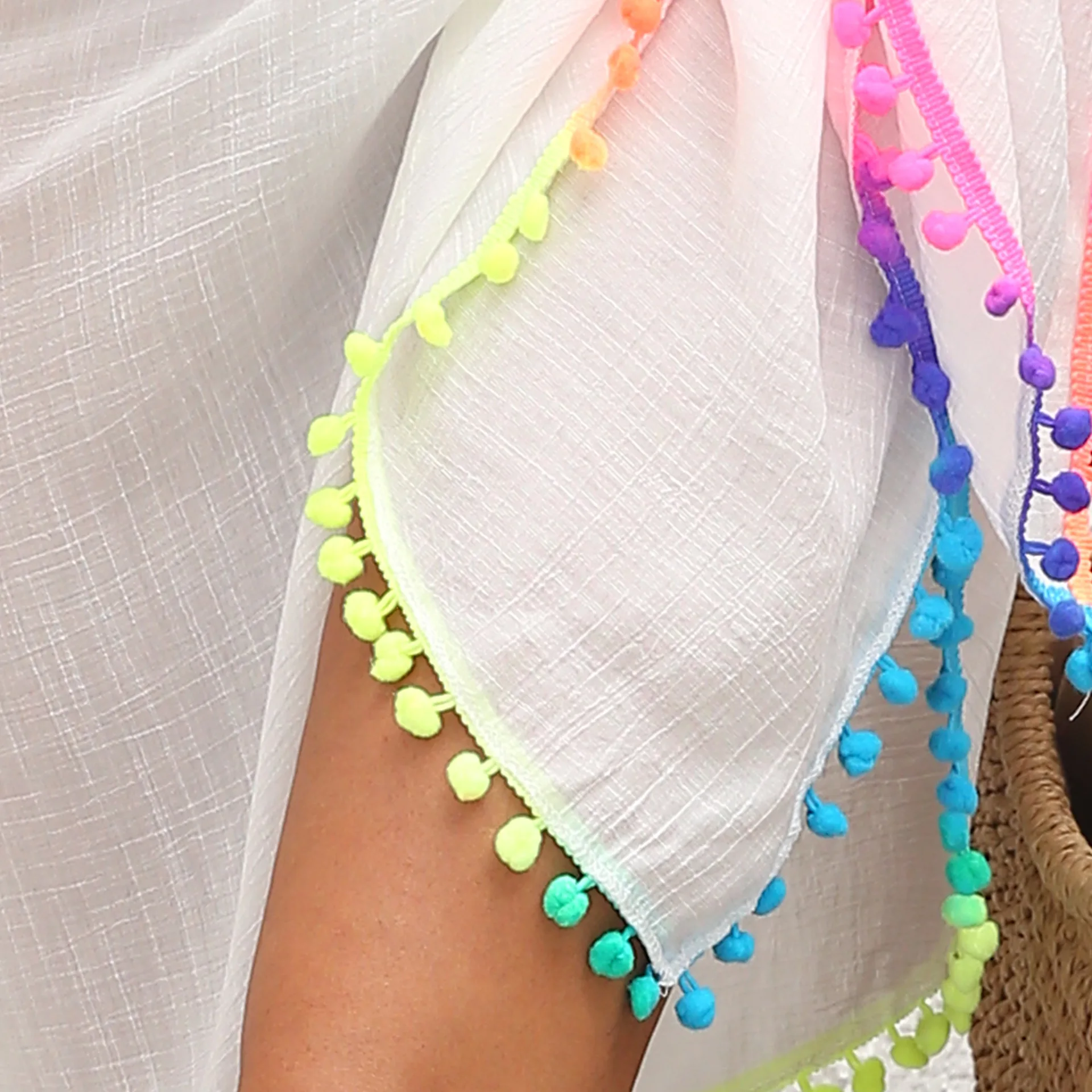 Fashion Beach Skirt for Women Summer White Tassel Beach Cover Up One Piece Fringe Bikini Wrap Red Sarong  Outwear Coverup