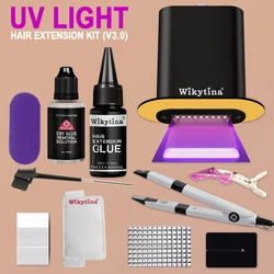 UV Hair Extension glue kit V Light Technology Hair Extensions Tools KIT Wig Human Hair Piece Fast Grafting connnect Professonal