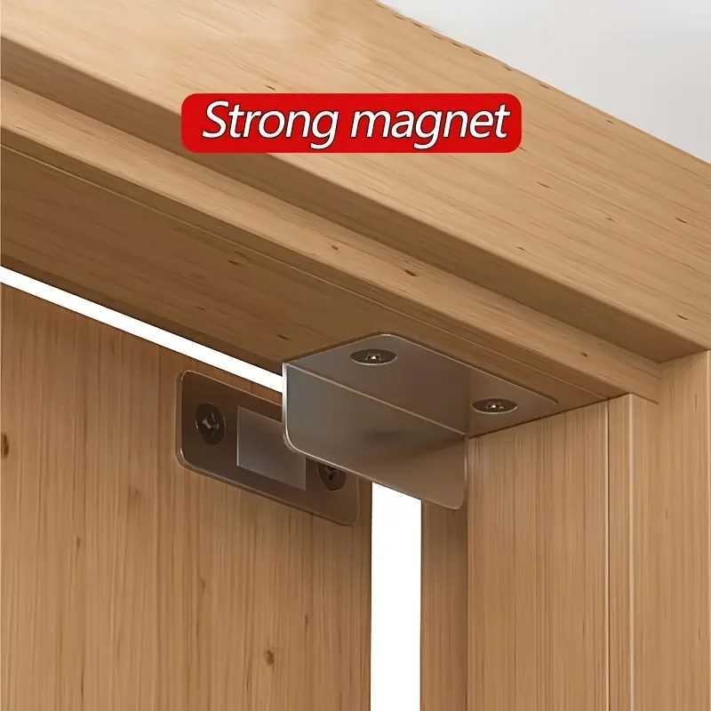

4Pcs Magnetic Door Locks L-Shaped Drawer Magnets Adhesive Magnetic Seals for Cabinet Doors L-Shaped Concealed Magnetic Hinges