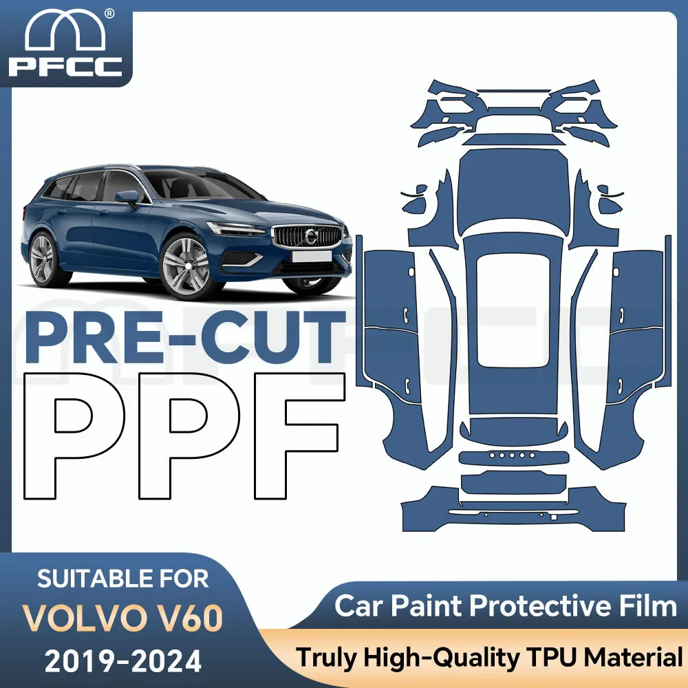 

Car Accessories For Volvo V60 2019-2024 TPU Precut Paint Protection Film Full Vehicle Anti-Scratch Exterior PPF 8.5thick Kit