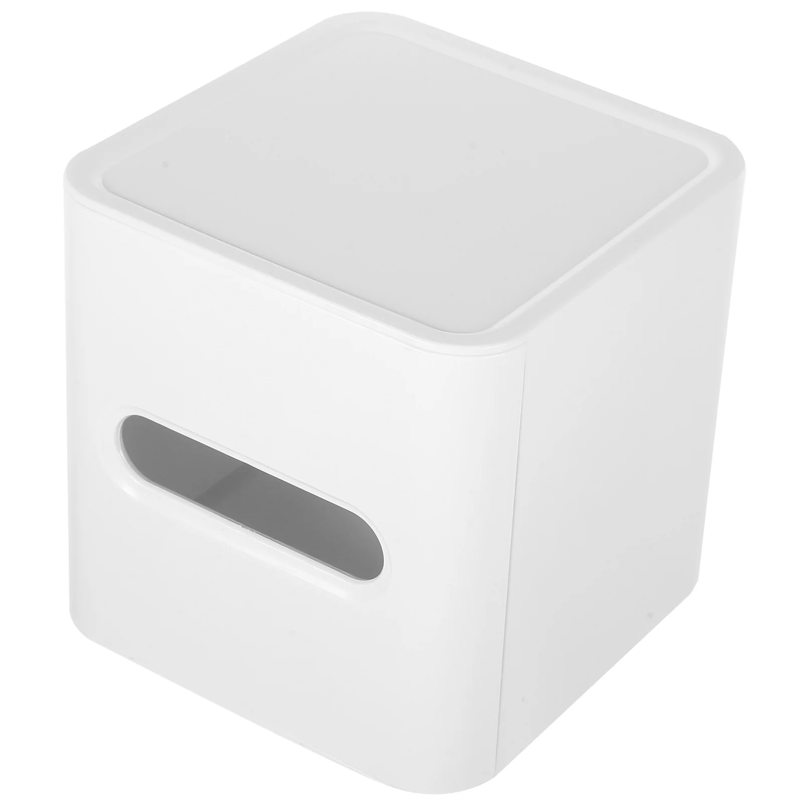 

Tissue Box Paper Towel Holder Storage Dispenser White Color Plastic Material Cube Shape Bathroom Kitchen Living