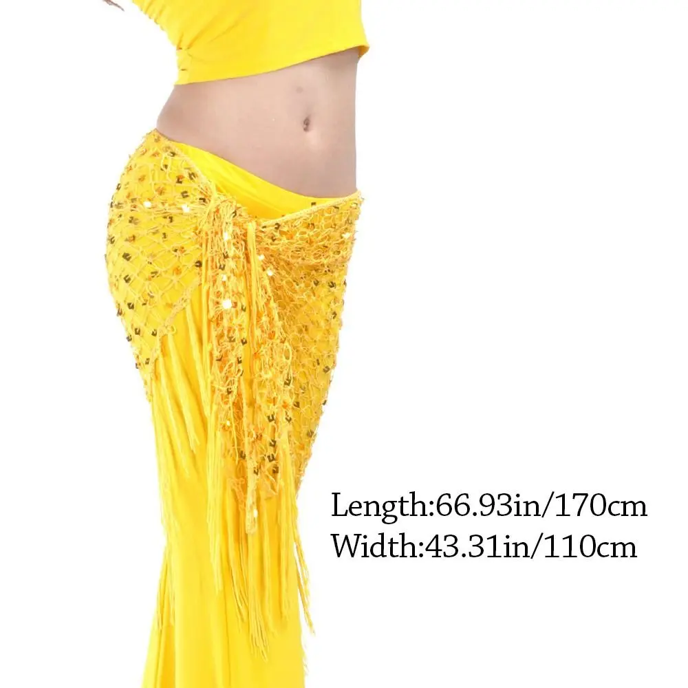 Moda nappa danza del ventre sciarpa dell'anca paillettes bohemien catena in vita all'uncinetto cintura da donna gonna mostra costumi