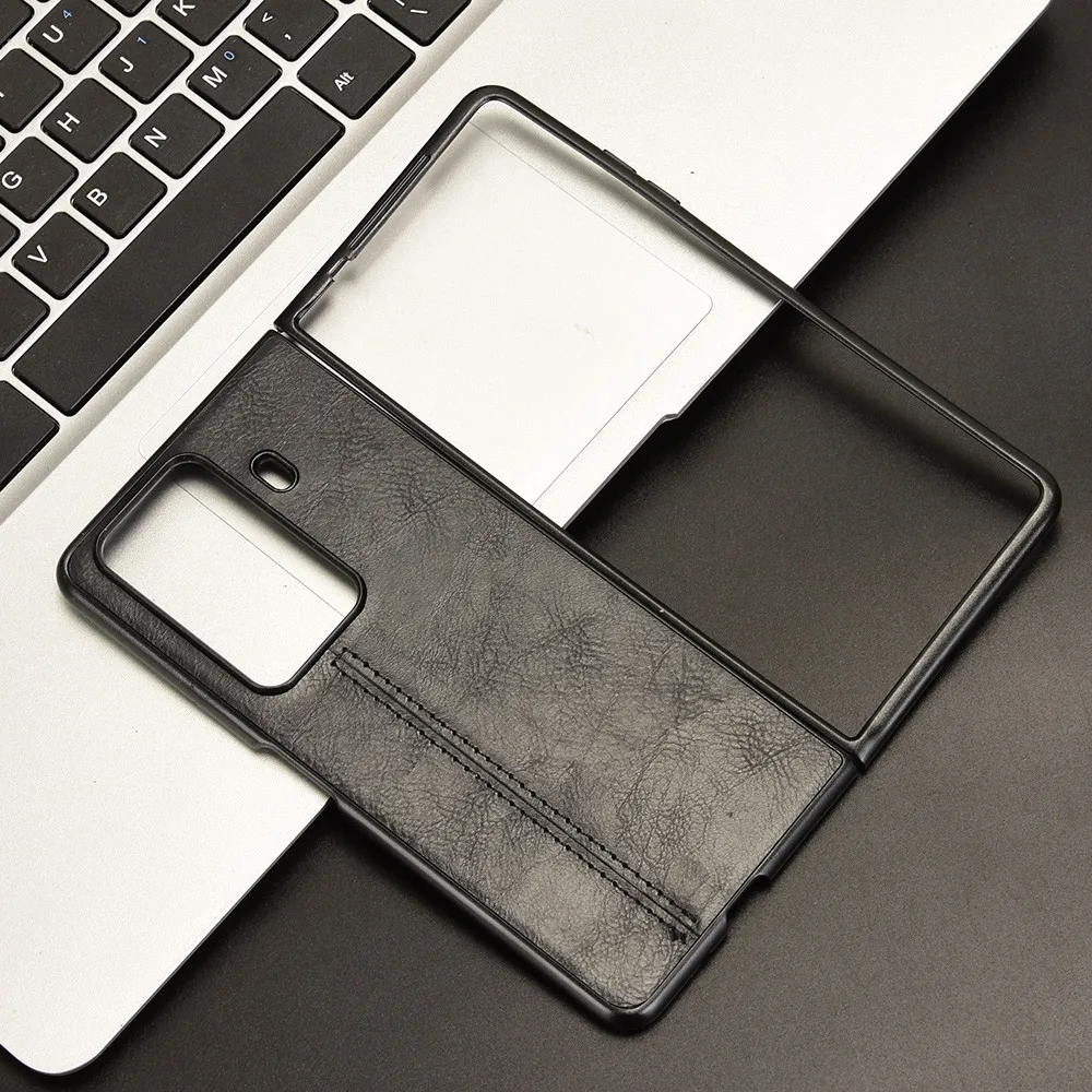 لهواوي الشرف ماجيك VS3 الفاخرة جلد العجل بولي Leather خطوط جلدية الصلب الغطاء الخلفي القضية لهواوي الشرف MagicVS3 VS 3 جراب هاتف