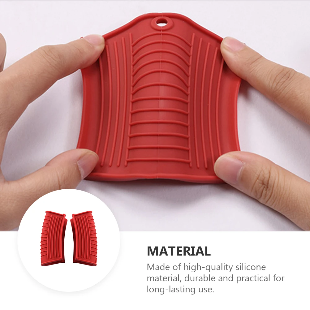 

Silicone Hot Handle Holder 2 Pairs Heat Insulated Pan Handle Cover For Kitchen Cookware Non-Slip Grip Protection