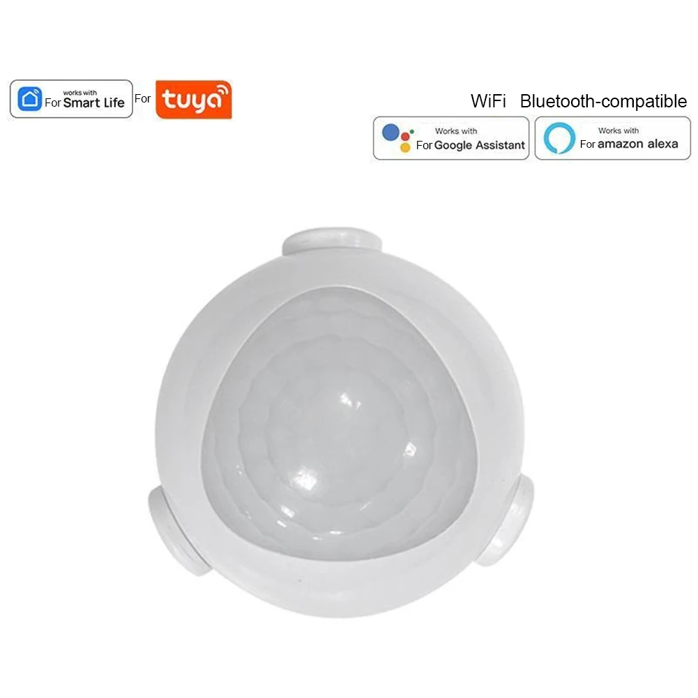 Home Automation PIR Motion Sensor Wireless Installation ABS Material High-Sensitivity Detection Notifications Via App