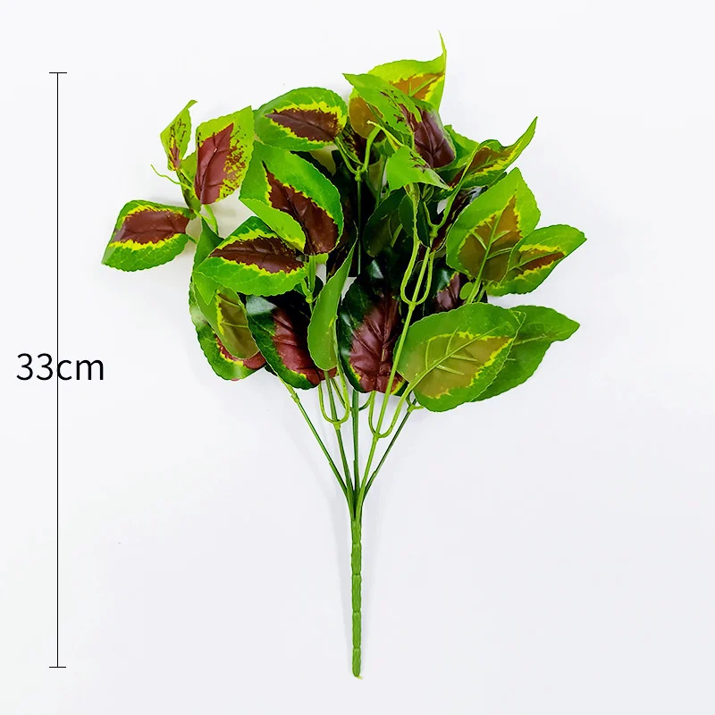 33 cm 7 Gabeln Künstliche Pflanzen Gefälschte Desktop Blatt Pflanze Wand Gras Kunststoff Baum Zweig Floral Kleine Creeper Für Home Office decor