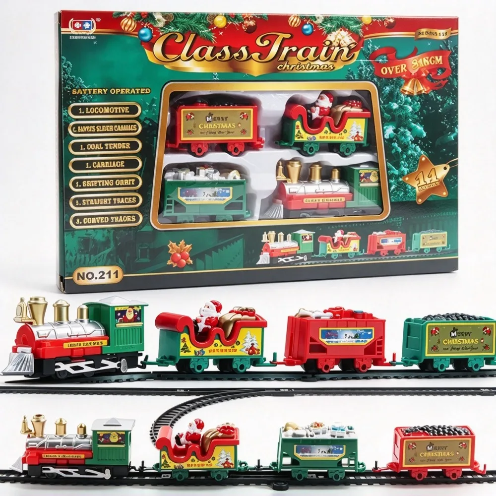 Christmas Train Set Assemble Railway Tracks Toys Decor Christmas Tree Train Gift Toy For Birthday Party Gift Christmas Gift