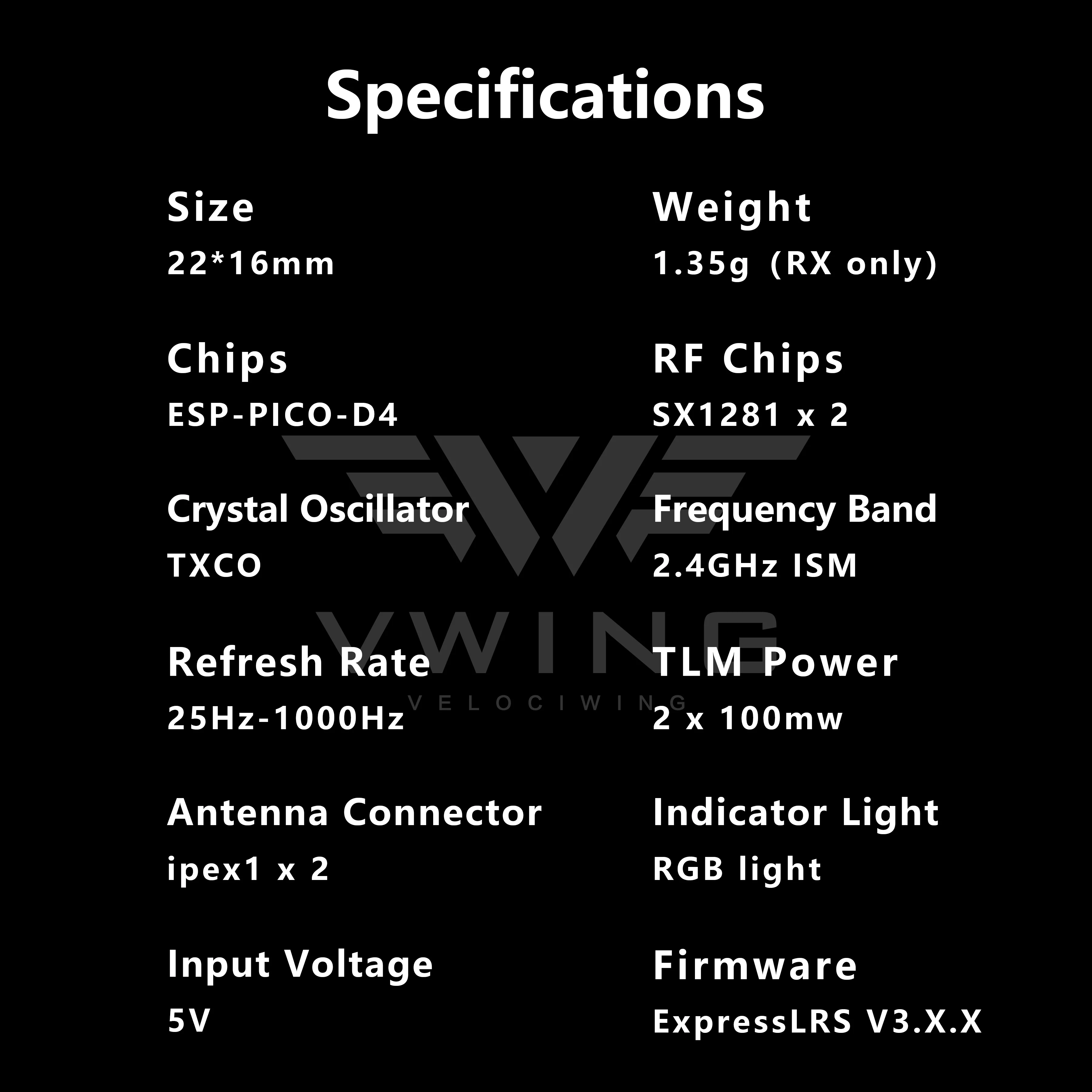 VWING GEMINI RX True Diversity ELRS Receiver 2.4G Dual Receiver FPV Drone Long Range RX view 5