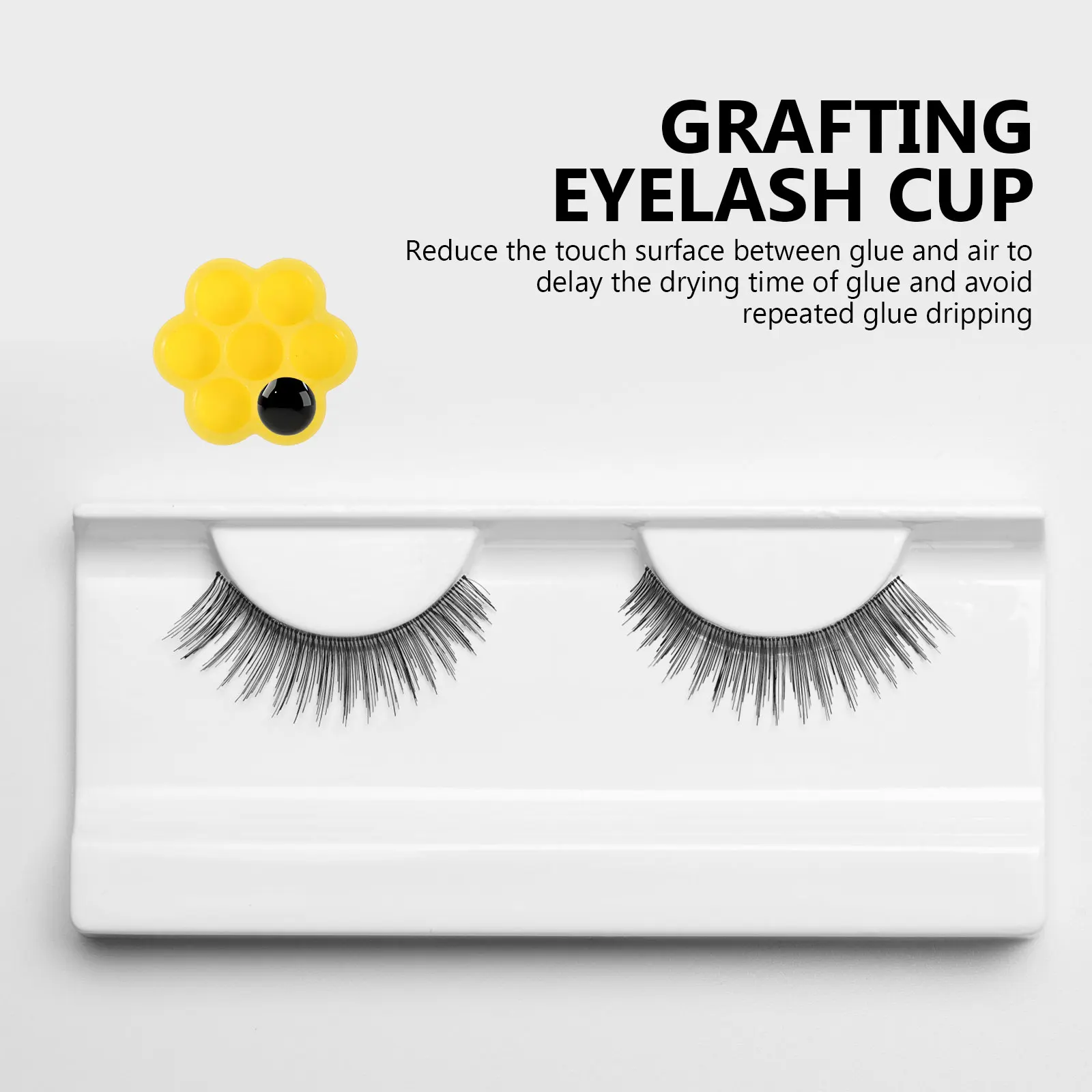 

200 Pcs Plum-shaped Glue Cup Eyelash Flower Grafting Holder Planting Yellow Practical Extension Supply