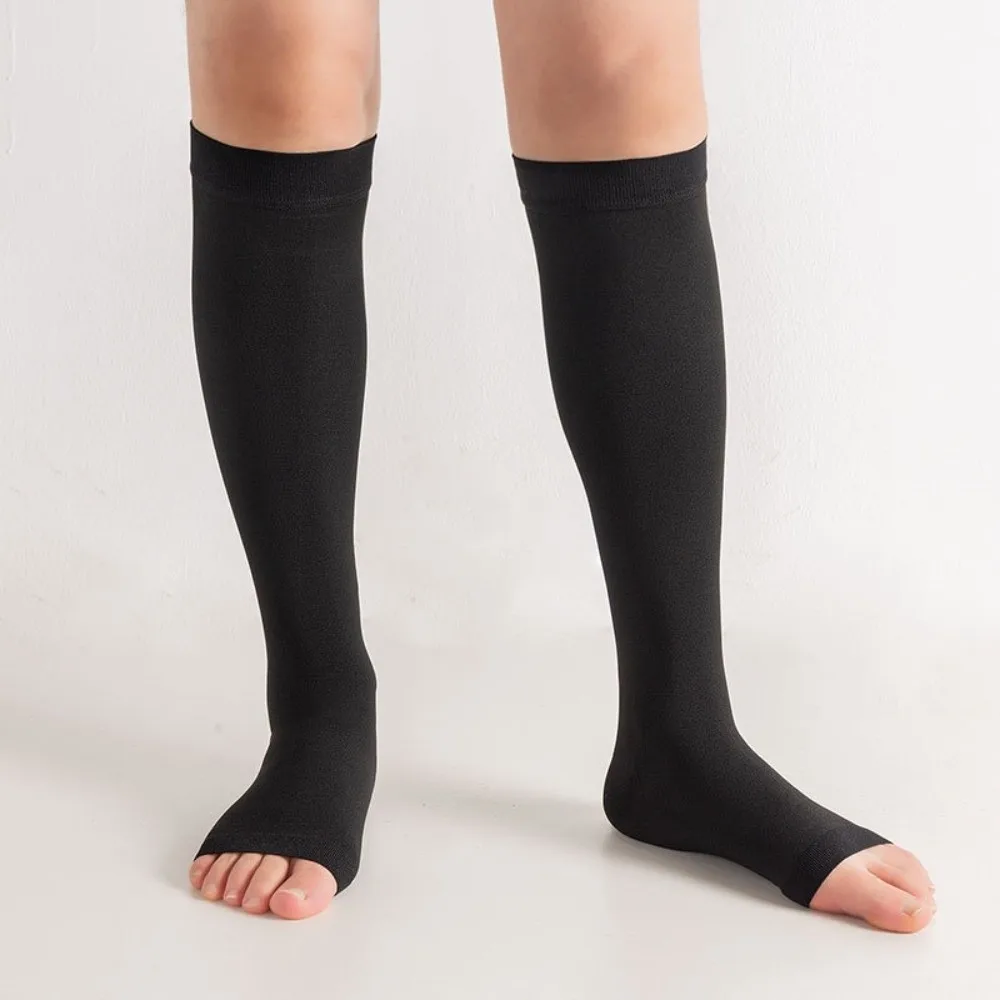 Peep Toe Pressure Level 2 Varicose Veins Socks Circulation Athletic Recovery 23-32mmHg Compression Socks Elastic Black