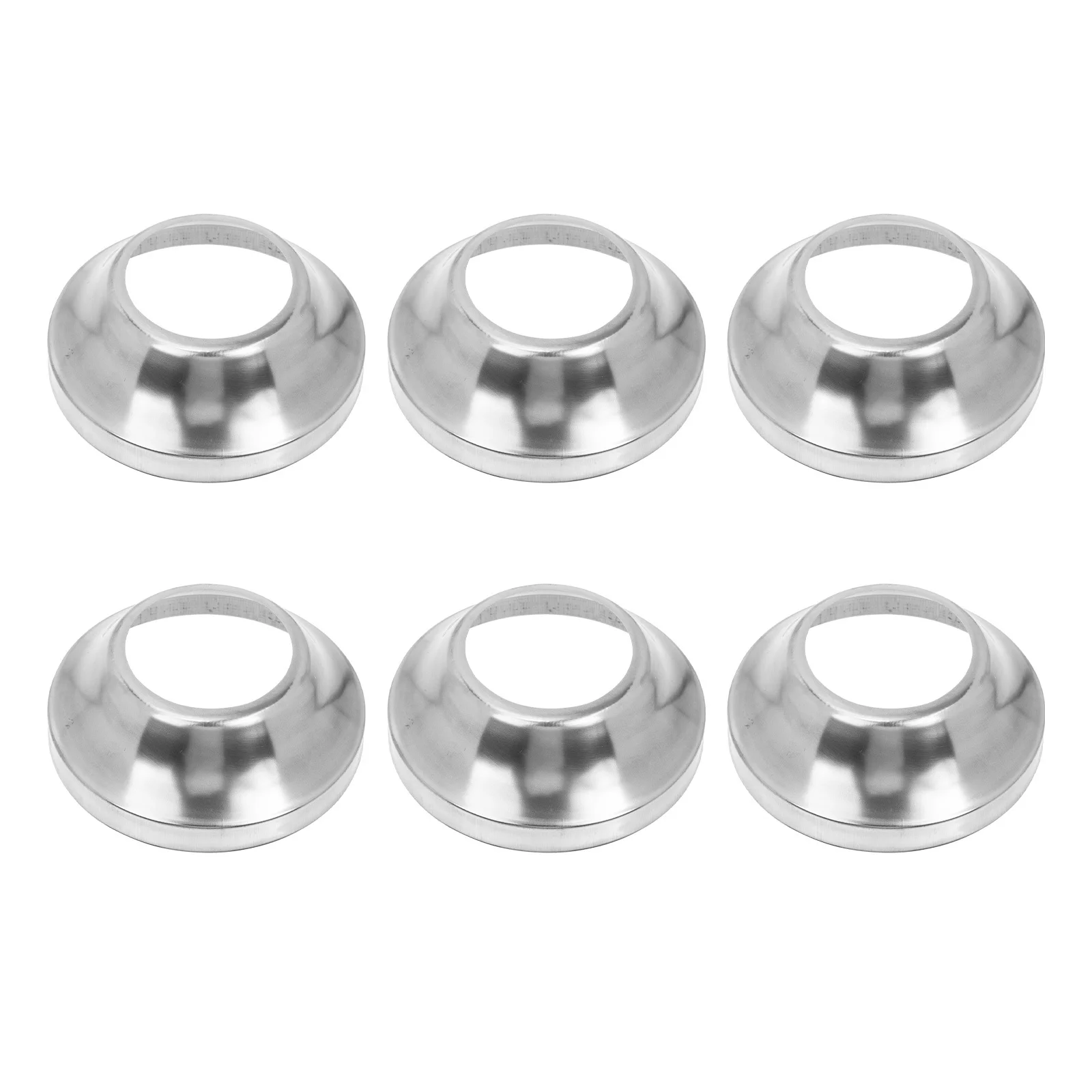 

6Pcs Stainless Steel Round Floor Flange Railing Post Base Metal Support Bracket for Deck Fence Handrail Post Skirt Wrap