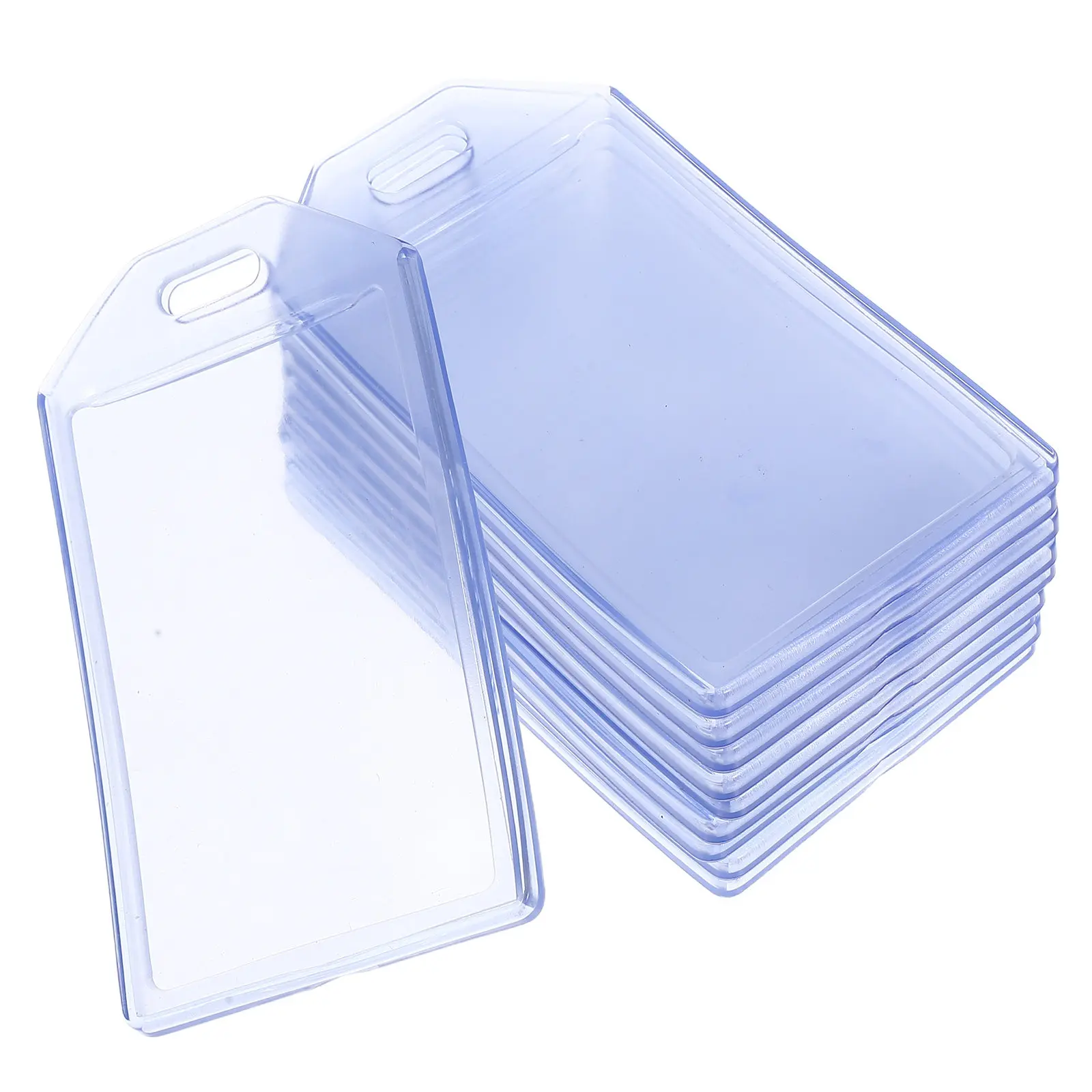 10Pcs High Clarity PVC Waterproof Card Holder Id Sleeve Luggage Tag Name Badge Holder Suitcase Identifier Travel Essentials Gear