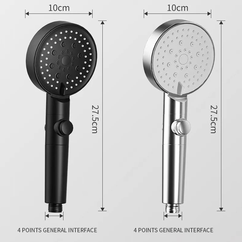 6 Modes Shower Head Adjustable High Pressure Water Saving Shower One-key Stop Water Massage Shower Head for Bathroom Accessories