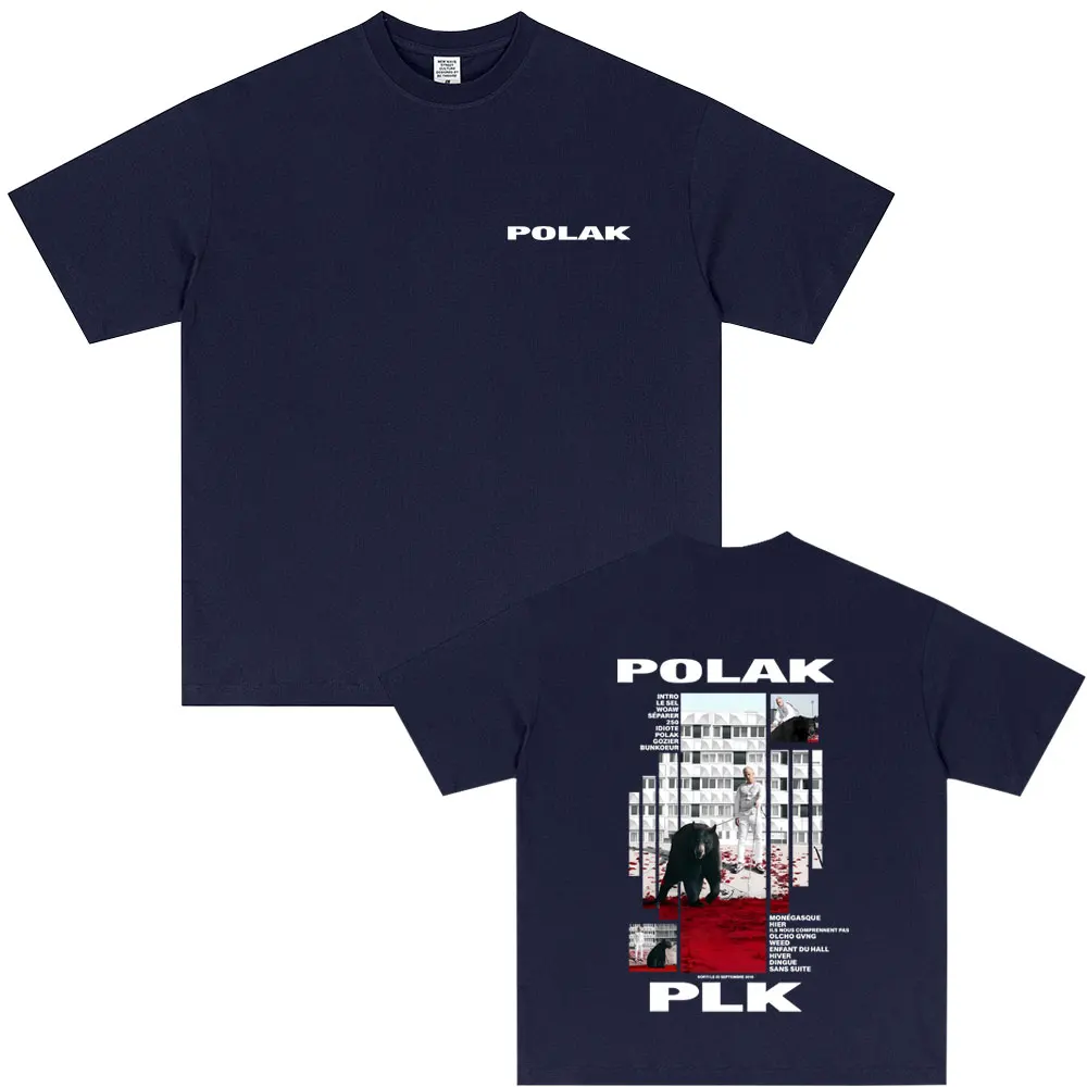 مغني الراب Plk Polak الجرافيك تي شيرت الرجال النساء موضة البوب الموسيقى الشارع الشهير الذكور عادية القطن تي شيرت للجنسين خمر الهيب هوب تيز