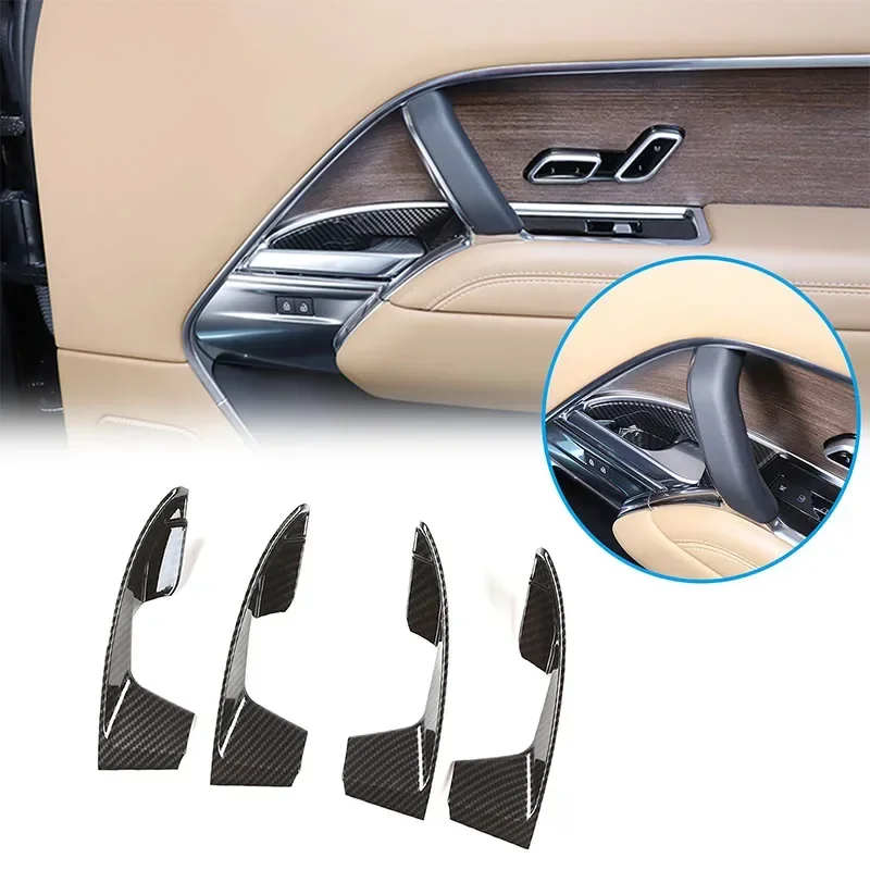 

For Land Rover Range Rover Sport/Vogue 2023+ Car Interior Door Bowl Protector ABS Carbon Fiber Interior Accessories 4 Pcs