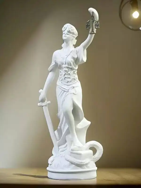 Pure White Lady Justice Statue Figurine Scale Of Justice Sculpture Office Decor Bookshelf Display Gift For Attorney Graduation