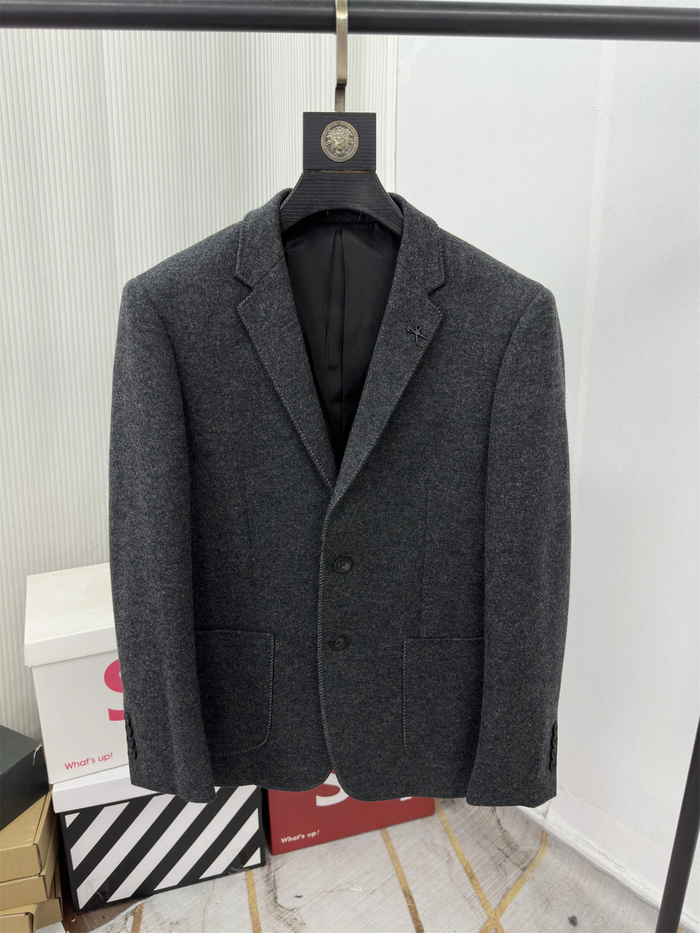 

Men's Casual Wool Blend Suit Jaet Lightweight Luxury Commuter Busin Outerwear Stand Fit Polyester Cotton Blend