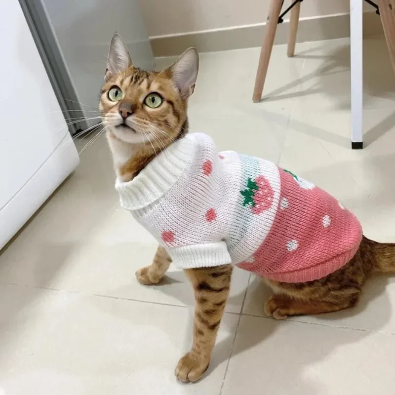 Christmas Knitte Dog Sweater Pet Clothes for Small Medium Dogs Winter Warm Cat Sweater Corgi Teddy Coat Pet New Year Supplies