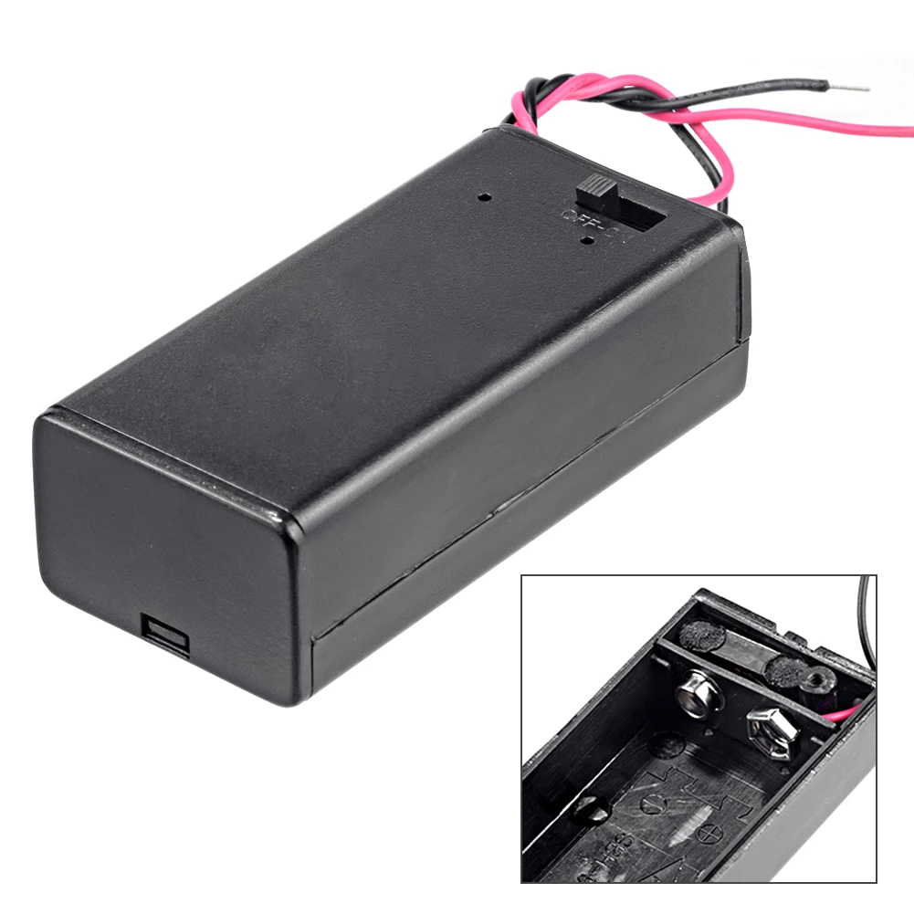 3PCS 9V Battery Case Holder Connection Wire Cable With Wire Lead ON/OFF Switch PP3 Box For DIY Power Supply Adapter Dock Holder