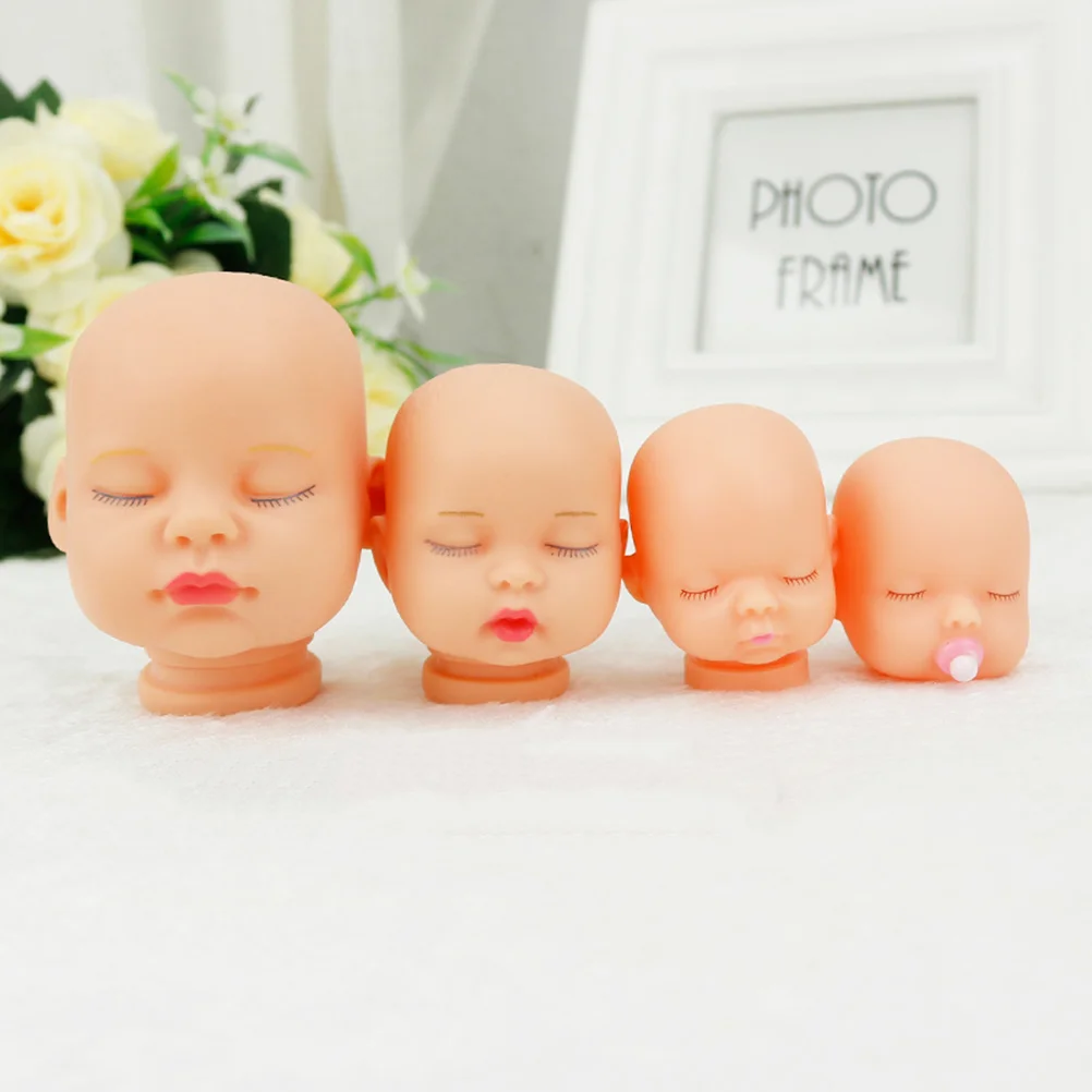 Mini Sleeping Baby Doll Head DIY Hand Painting Doll Body Part Crafts Keychain Accessories For Children Gifts