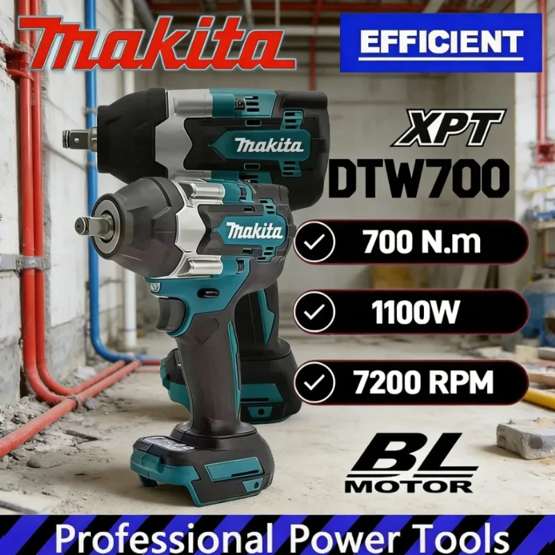 

Аккумуляторный ударный гайковерт Makita DTW700 с бесщеточным двигателем, 18В, высокий крутящий момент, бесплатная доставка