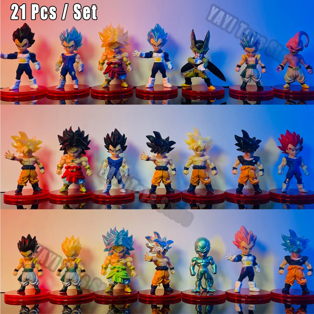 Dragon Ball Z Super Saiyan Son Goku Anime Figura Son Gohan Vegeta Broly Piccolo Majin Buu Set Action Figurine Modello Regali Giocattolo