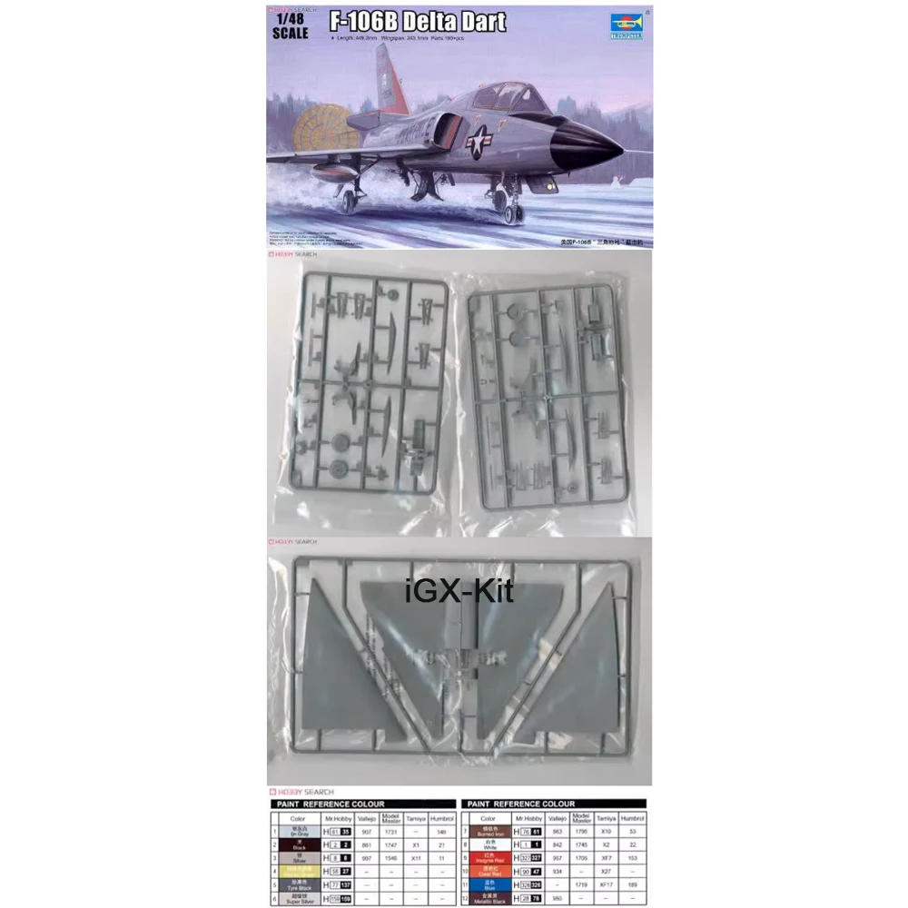 

Trumpeter 02892 1/48 Scale US F106 F106B F-106B Delta Dart Aircraft Interceptor Gift Toy Plastic Assembly Model Building Kit