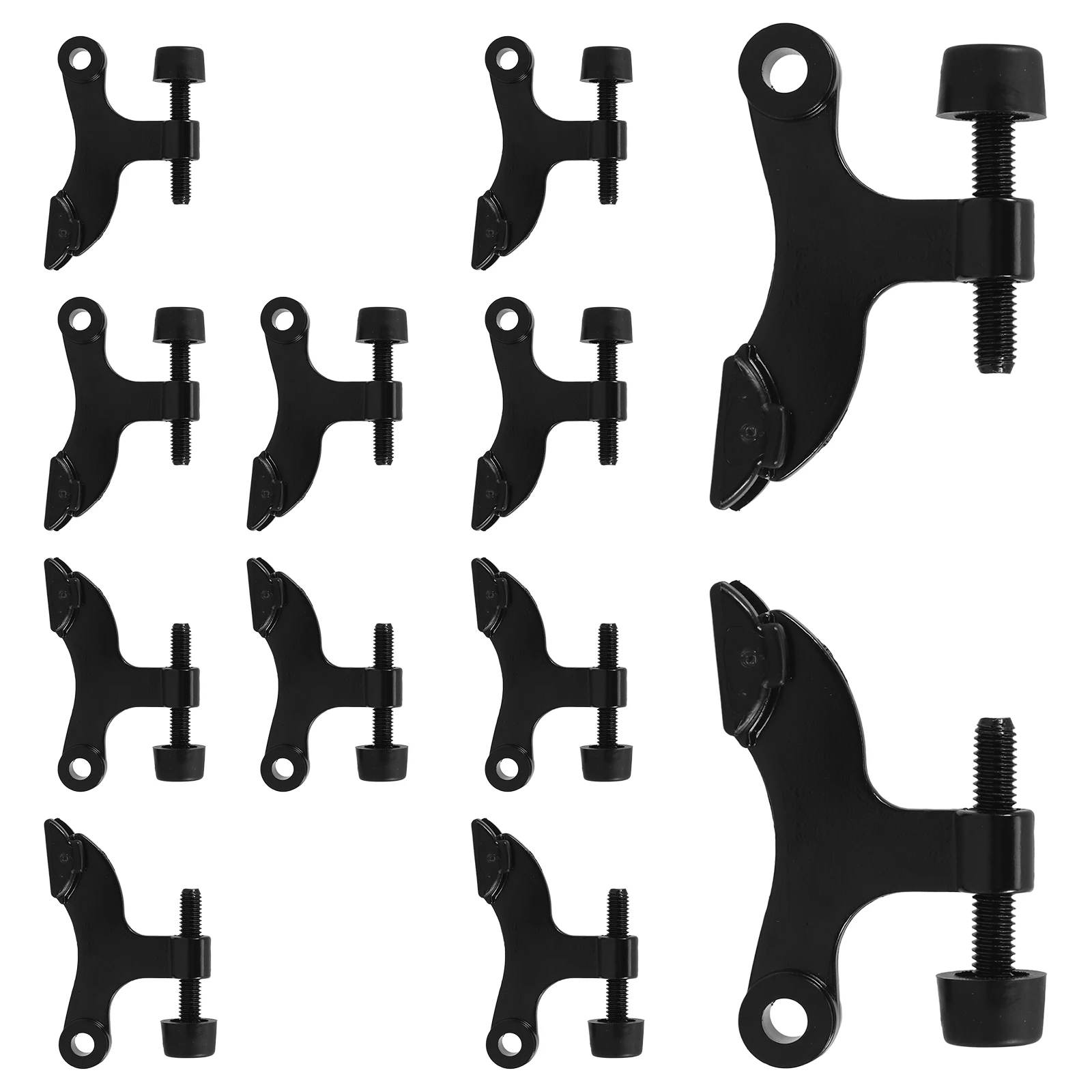 

12 Pcs Door Roof Anti-rust Hinge Alarm Stopper Slam Black Wall Apartment Essentials Adhesive Stops Travel
