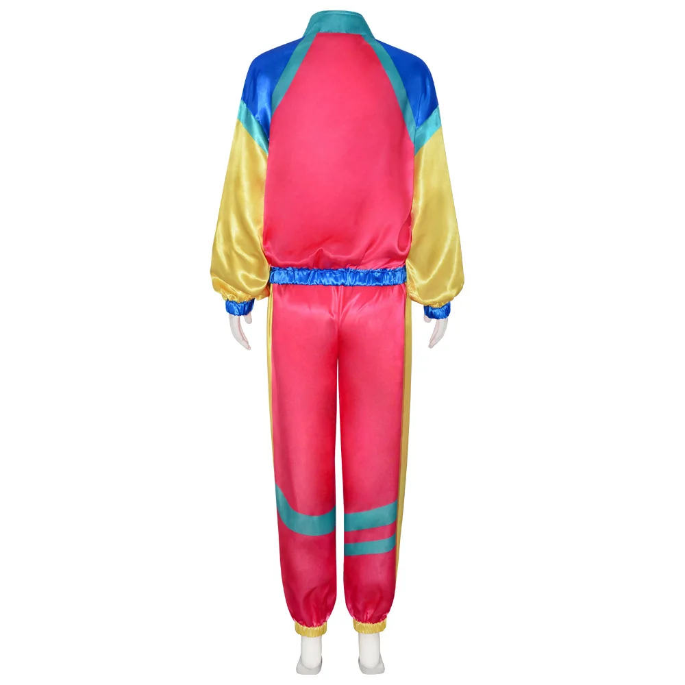 1990s Disco Tracksuit 2pcs Jogging Wear Retro Style Carnival Theme Party Suit Live Cosplay Jacket and Pants Cosplay Costumes