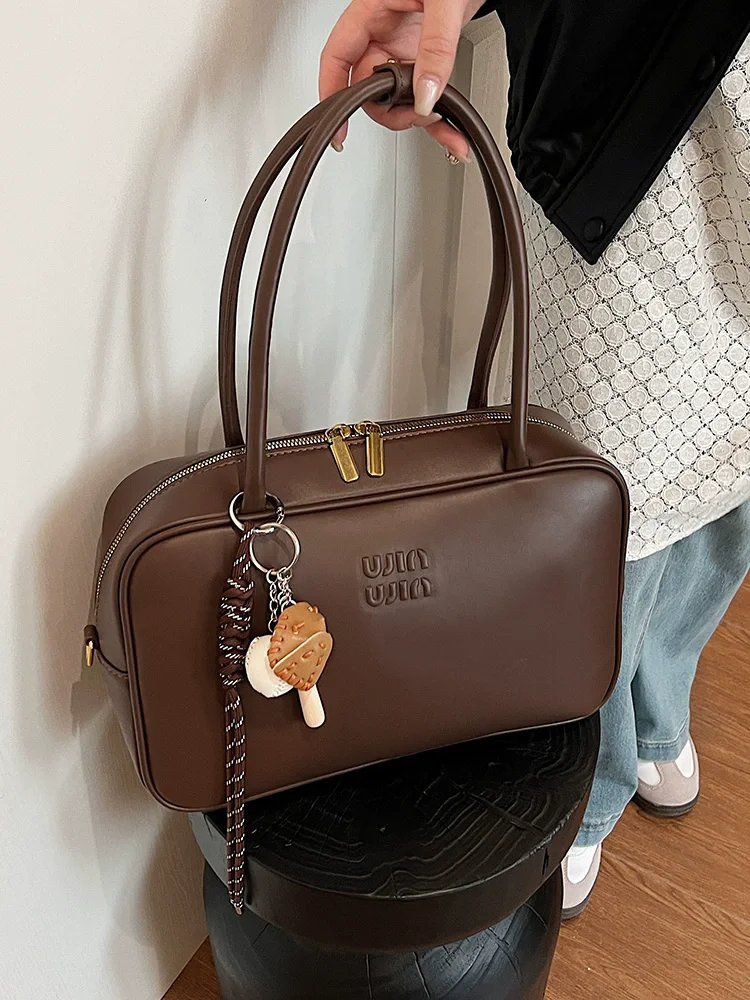 حار بيع أكياس البولينج للنساء سعة كبيرة الإبط بوسطن حقيبة حقائب يد جلدية فاخرة ومحفظة السيدات 1 مجموعة صندوق مربع #5