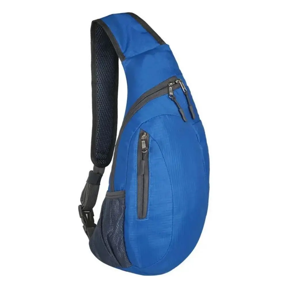 

Durable Foldable Sport Messenger Bag Solid Color Polyester Chest Pack Waterproof Single Shoulder Bag Outdoor Hiking