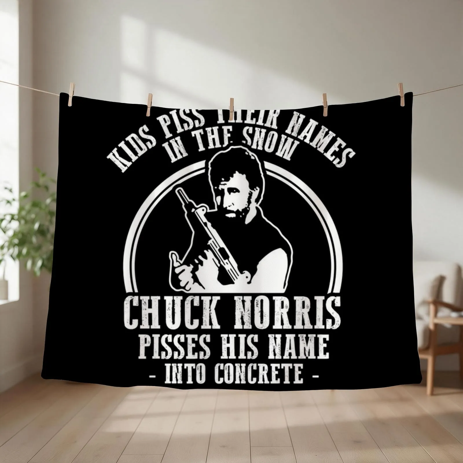 Chuck Norris Pisses His Name Throw Blanket Decorative Sofa Thermal Decorative Throw Camping Blankets