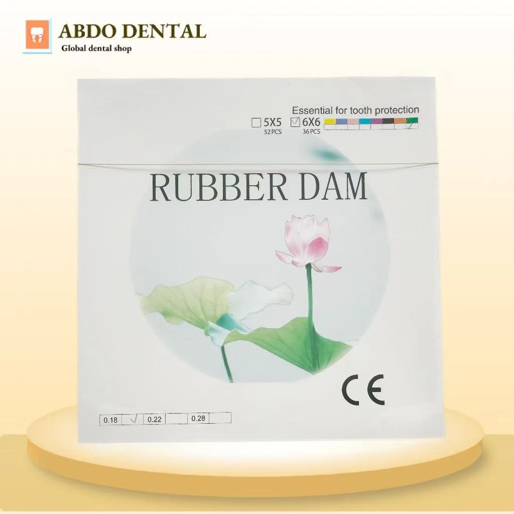 

High Quality Dental Dam Natural Rubber Latex Dam Nnti-allergy 52pcs 5“x5” / 36pcs 6"x6" Oral Care Materials box