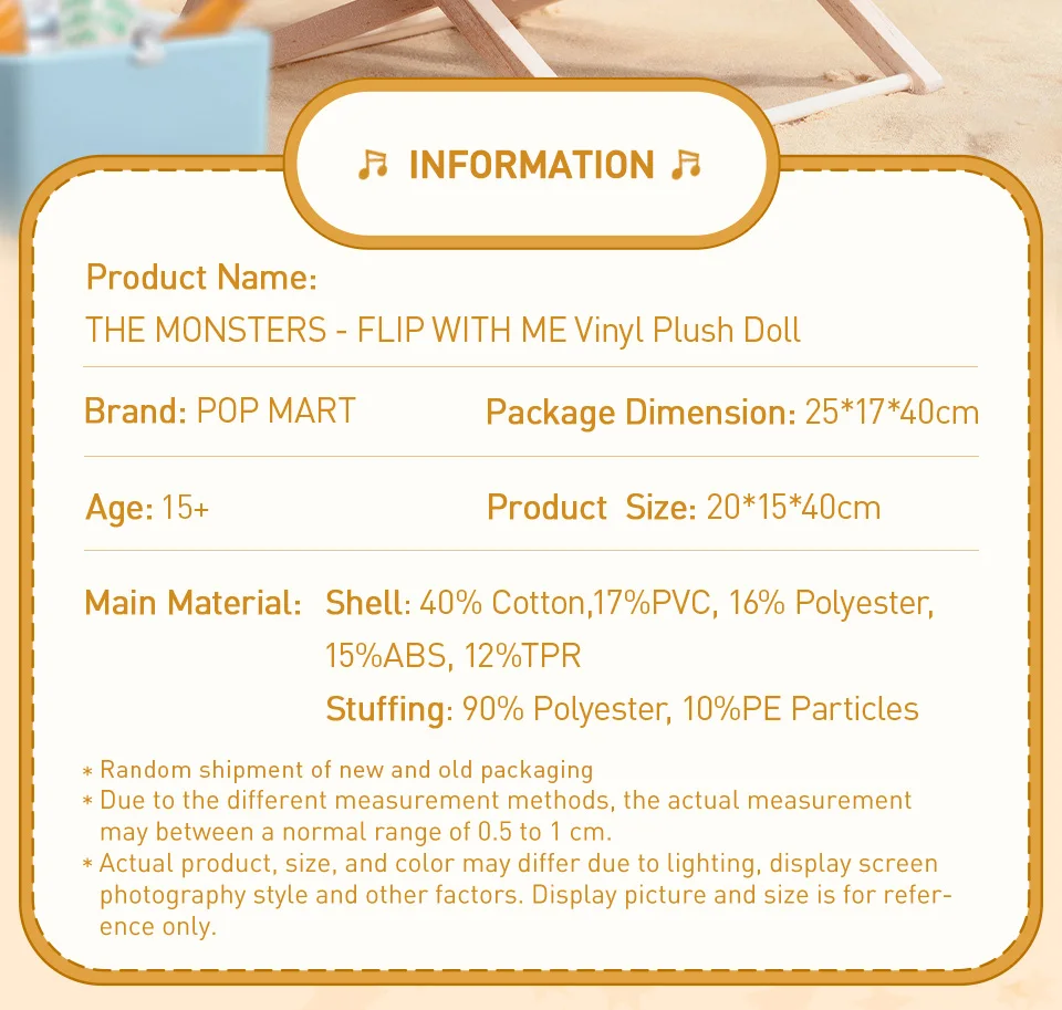 POP MART THE MONSTERS - FLIP WITH ME Boneca de pelúcia de vinil