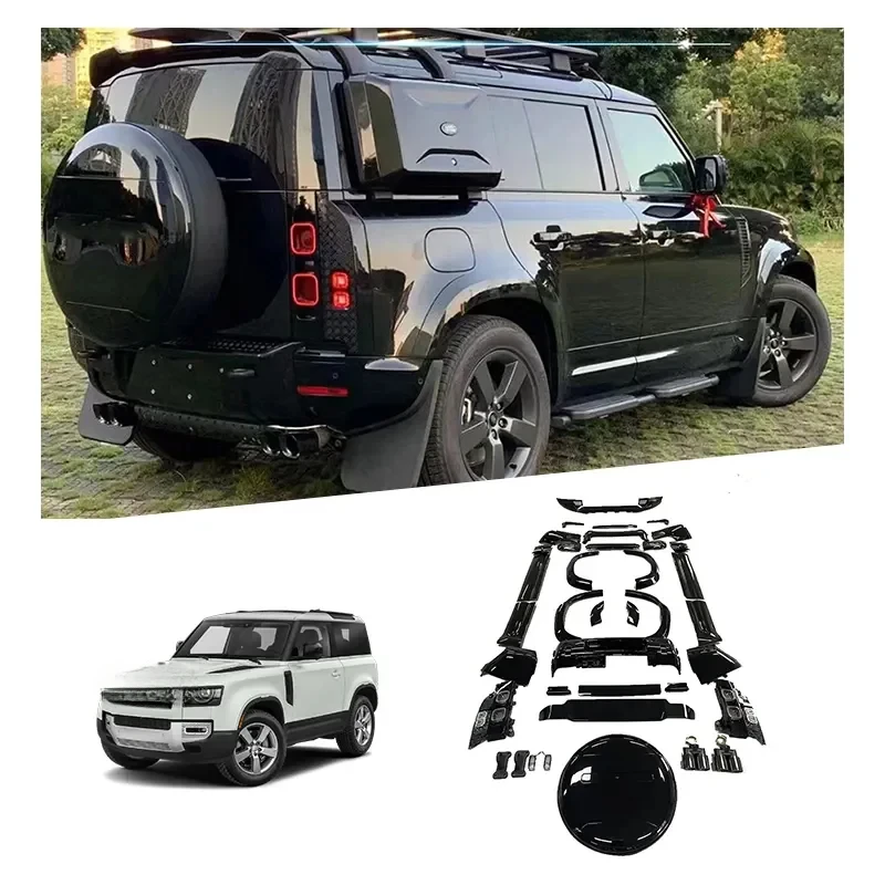 

Upgrade Modification KitModified Body Kit Black Door Decoration Spare Tire Cover Taillight Body Kit For Defender 90 1