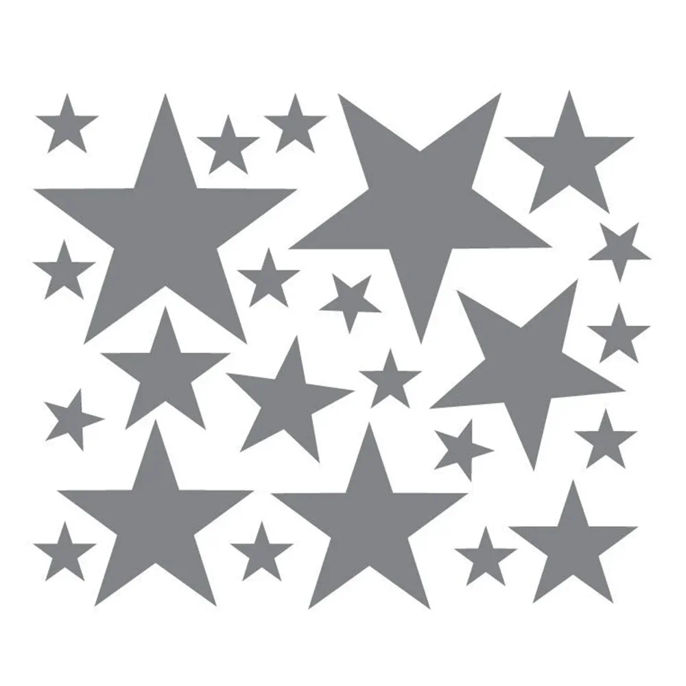24PCS Solid Star Car Stickers Vinyl Decal Waterproof Auto Bumper Window Tuning Accessories