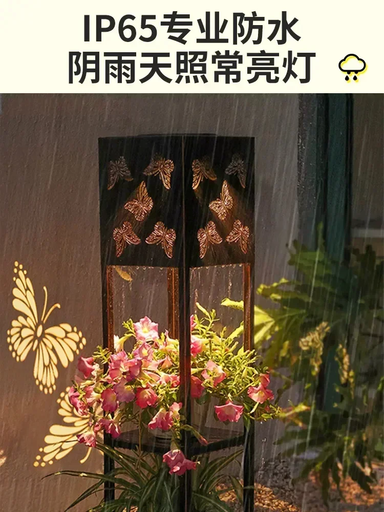 Solar garden new outdoor balcony garden decoration floor-to-ceiling landscape waterproof light lawn lights.