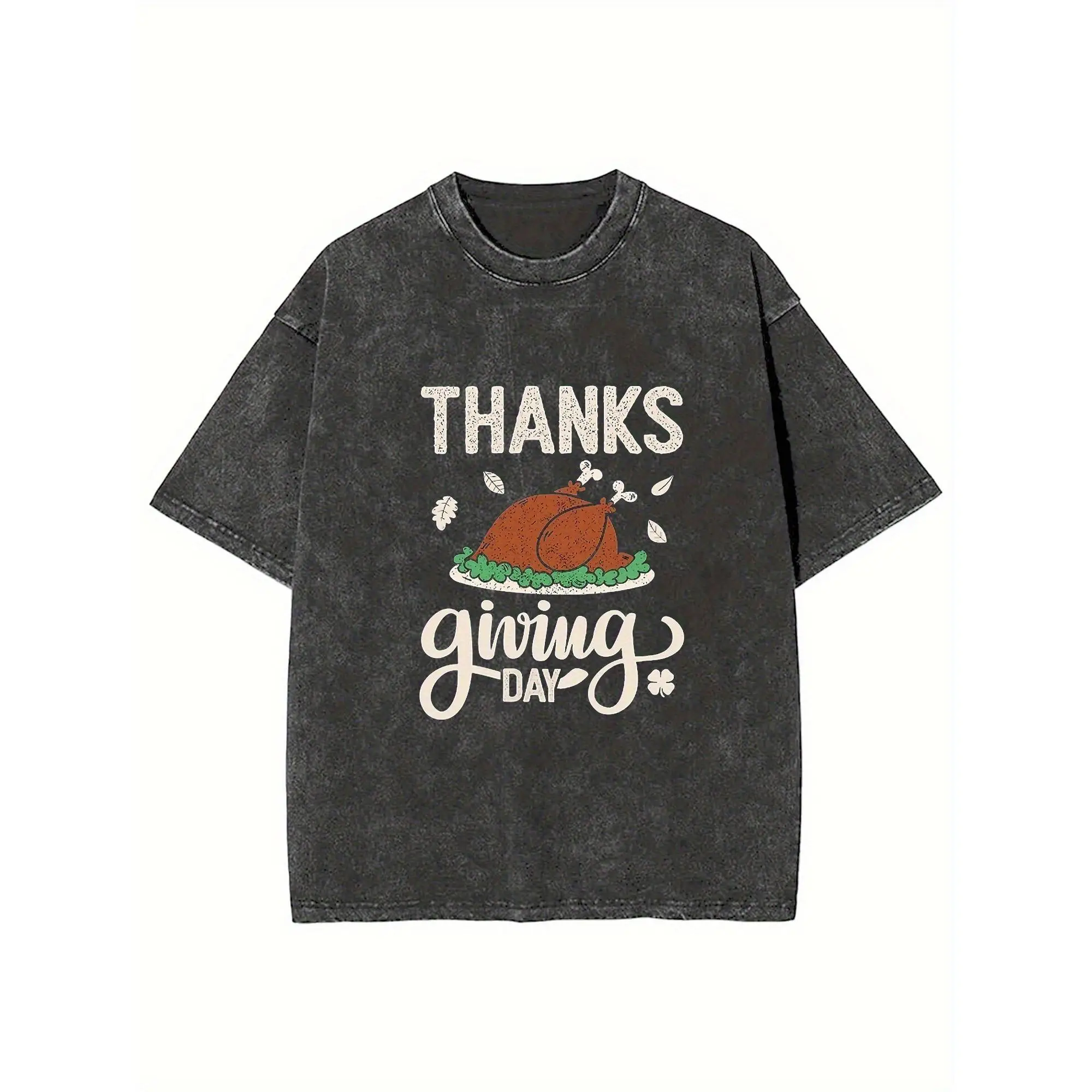 

Thanksgiving Day Oversized T-Shirt for Women – Vintage Turkey Graphic Tee, Fall Holiday Outfit for Family Dinner & Gifts
