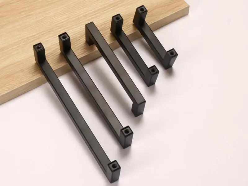 3-15Inch Black Cabinet Handles Stainless Steel Square Closet Drawer Cupboard Pulls Bathroom Door Knobs Furniture Kitchen Handle