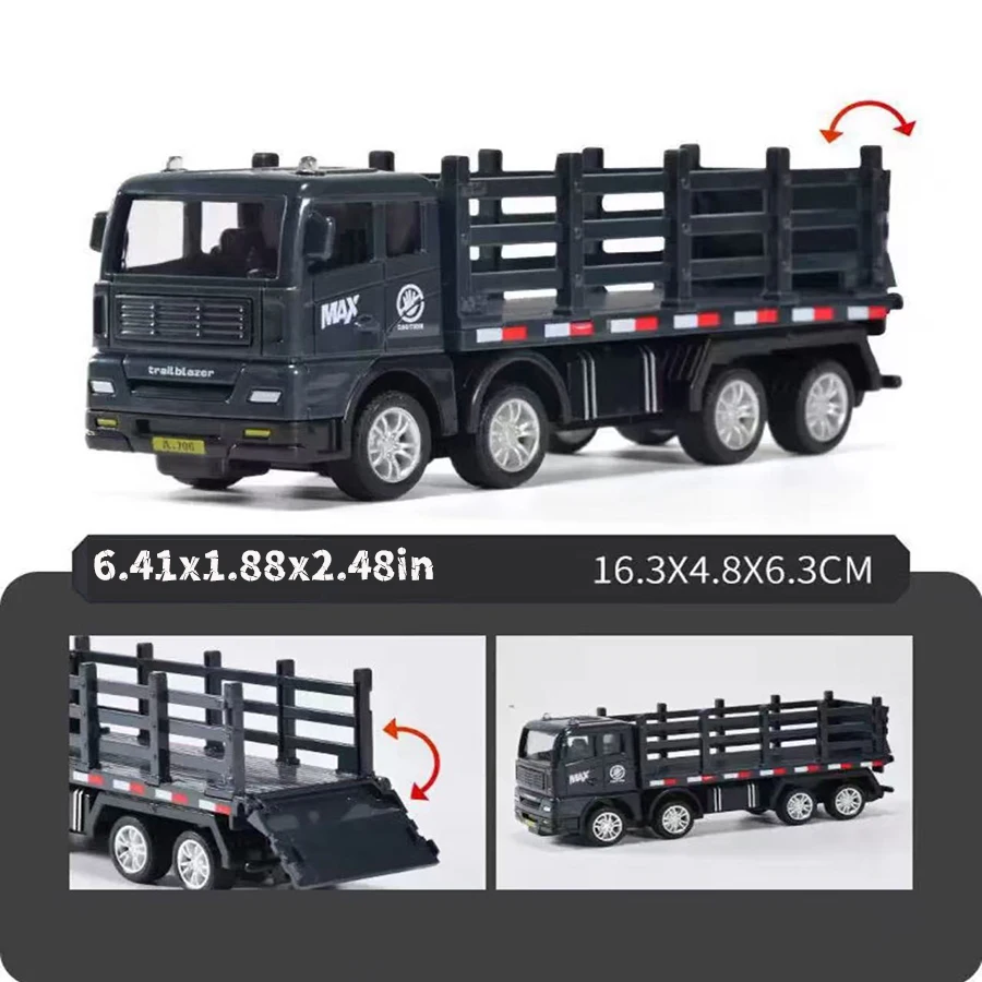 1 قطعة/محاكاة حاوية نقل شاحنة شحن مركبة الأطفال أطفال التراجع نموذج سيارة ألعاب تعليمية لصبي لعبة هدية #4