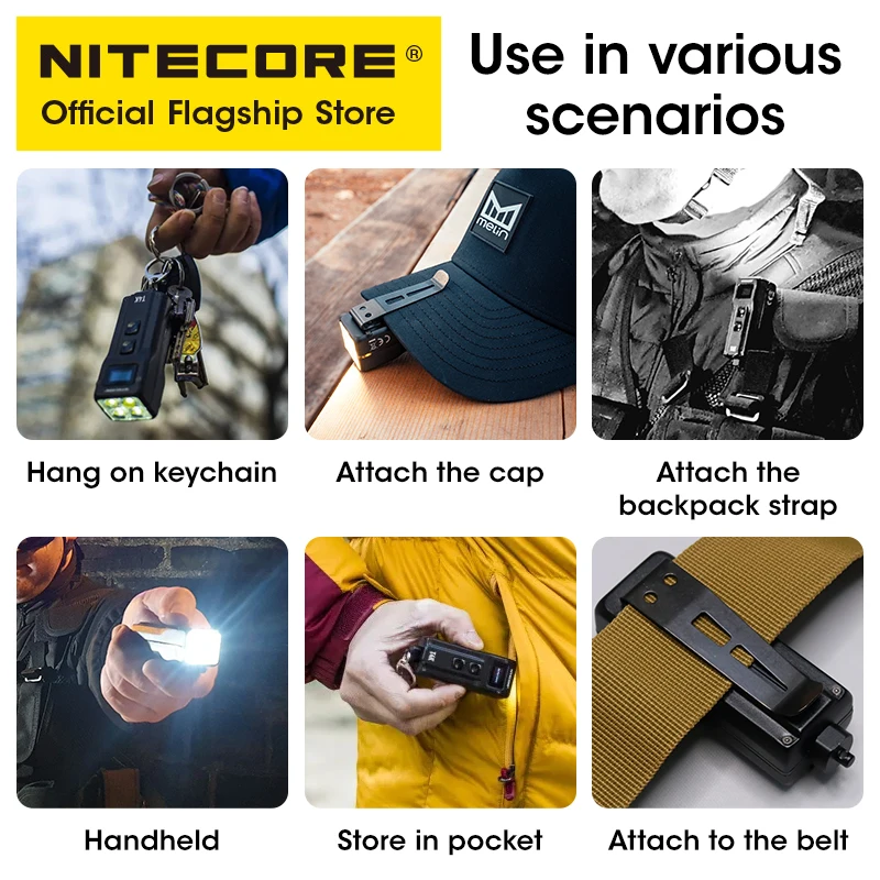 NITECORE T4K Porte-clés lampe de poche 4000 lumens portable super lumineux USB-C Charge d\'urgence edc clé lampe avec batterie